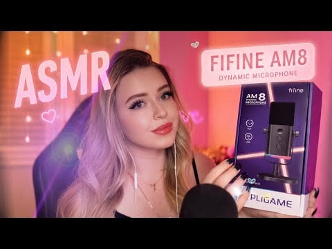 АСМР🎀САМЫЙ РАССЛЯБЛЯЮЩИЙ ОБЗОР  МИКРОФОНА FIFINE AM8 AMPLIGAME✨РАСПАКОВКА И БОЛТАЛКА, ТРИГГЕРЫ💝