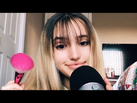 ASMR| ~Inaudible Whispering + Face Brushing~