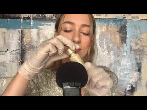 ASMR :) Latex Gloves, Crinkles, Lotion & Oil Sounds (repost)