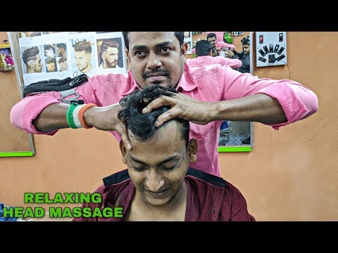 Intense Head massage with neck cracking | head and shoulder tapping asmr massage by barber probhu
