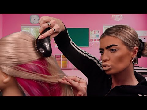 ASMR british chav girl playing with your hair & annoying the teacher in class 😂 (roleplay)