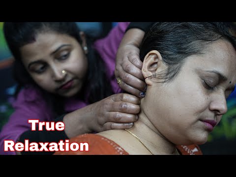 Indian Girl ASMR Head And Neck Massage | Indian Lady Barber Head Massage ASMR | Tapping & Scratching