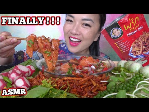 ASMR SPICY SALMON + FRIED CHILI *FINALLY! (EATING SOUNDS) NO TALKING | SAS-ASMR