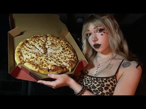 Pizza and Giant Chocolate Chip Cookie Mukbang ASMR | Cupped Eating Sounds, Whispering