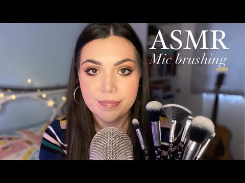 ASMR | Mic brushing using different brushes for relaxation 💜✨(minimal talking)