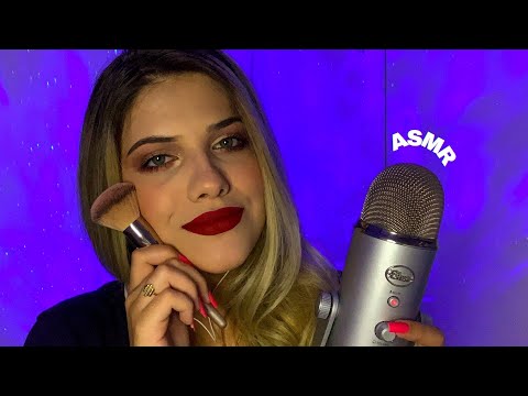 ASMR refazendo meu PRIMEIRO VÍDEO DE ASMR!! - Sons de boca e pincel na tela