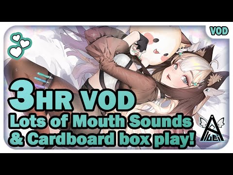 Lots of Mouth Sounds & Cardboard Box Play! ♡【ASMR / 3DIO】