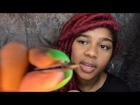 ASMR- PLUCKING YOUR NEGATIVE ENERGY W/ TWEEZERS & EATING THEM (Om Nom Nom Sounds) 😴