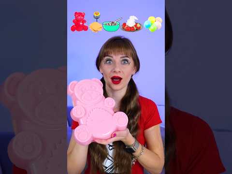 ASMR Emoji Giant Gummy Bear, Cheese Lollipop, Strawberry, Ufo Wafers #shorts