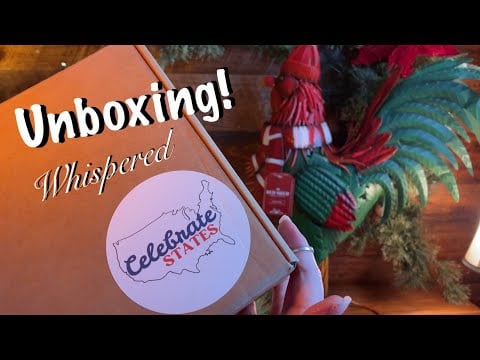 Unboxing "Celebrate States" Holiday gift box!~ASMR! (Whispered only) Bring the States home to you! 