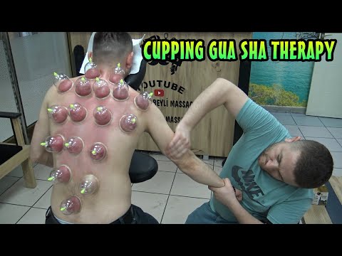 ASMR gua sha, arm, sleep, cupping back pain massage + BACK CRACK + asmr skin care+ haircut,beardcut