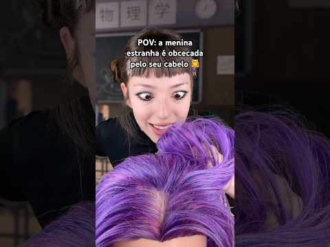 a menina obcecada pelo seu cabelo senta atrás de vc na aula 😳 #asmr #funny