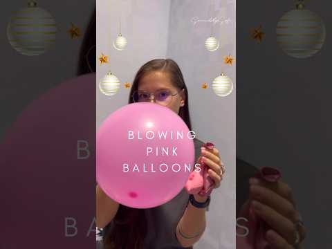 BLOWING Pink BALLOONS #balloon #blowing #funny #blow #asmr #pink