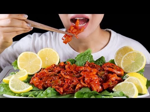 ASMR Spicy Cold Lemon Chicken Feet | Eating Sounds No Talking Mukbang