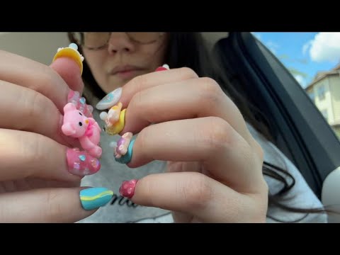 Lofi fast car asmr - nail tapping, hand sounds, whispers, hand movements + 