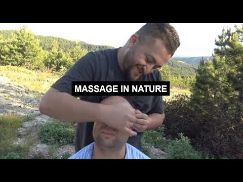 ASMR TURKISH MASSAGE IN NATURE =NECK CRACK= head,back,arm,face massage= kafa,sırt,kol,kulak  masajı