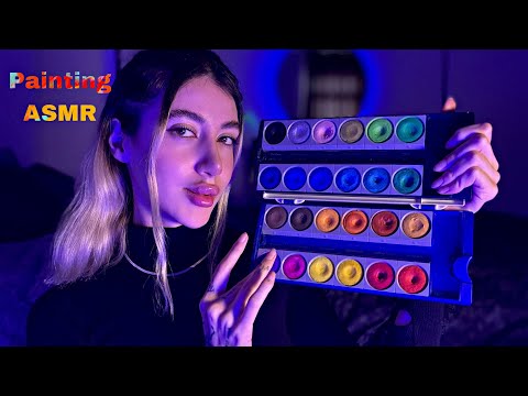Persian ASMR/ صورتتو با آبرنگ آرایش میکنم(نقاشی با دست)