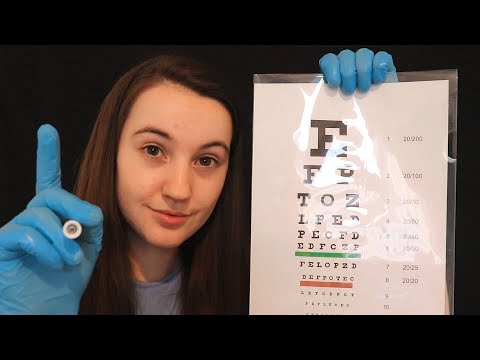 ASMR | Eye Test & Examination Roleplay ~ Medical Examination (Light, Gloves & Charts)