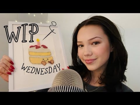WIP wednesday ASMR | my first needlepoint project!
