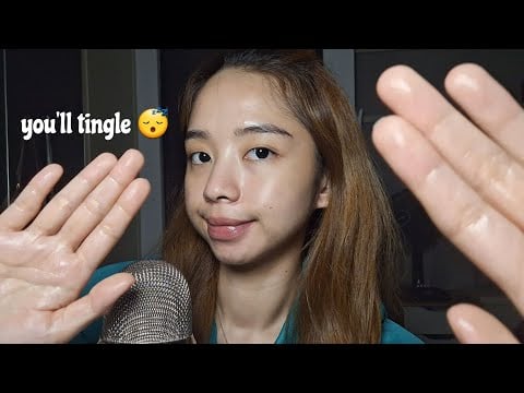 ASMR slow oil face massage 💕 (with mouth sounds)