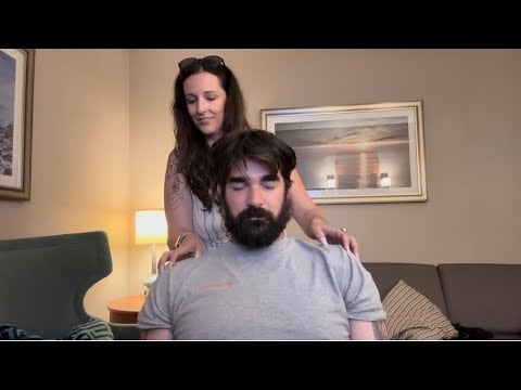 ASMR Scalp and Back Scratching On My Husband 😴