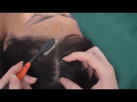 ASMR Real Person Hair Scrubing, Parting, Combing, No Talking For Relaxation