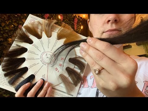 ASMR Dying Your Hair (foil crinkles, brushing, writing, page turning) Hair Model Series Part 5