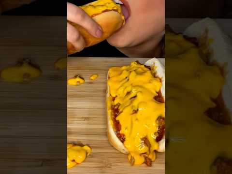 Cheesy chili cheese dogs #shorts #asmr #ytviral #chilidog