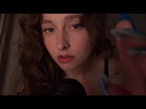 ASMR gentle tongue clicking and ‘t t t’ mouth sounds with close hand movements