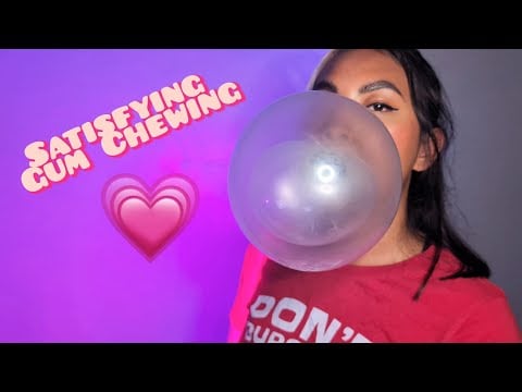 ASMR Bubblegum Chewing With Big Bubbles , Dubble Bubble And Super Bubble