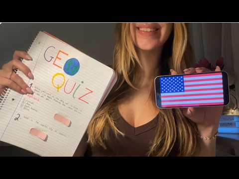 asmr geography quiz 🌍(questions + flags)