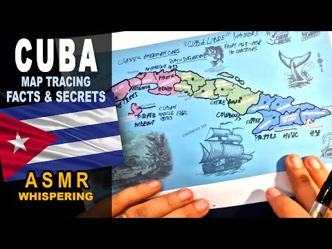 ASMR: Drawing CUBA map contour and its provinces | Facts and Secrets | ASMR whispering words