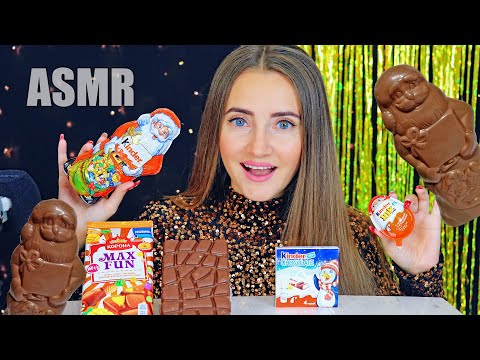 ASMR 30+ Triggers KINDER CHOCOLATE Tapping Mukbang 🍫 АСМР Триггеры ШОКОЛАД Мукбанг 100% МУРАШКИ