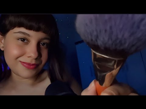 ASMR Sons de Pincel 😴✨ Brush Sounds no Microfone & na Tela Para Relaxar