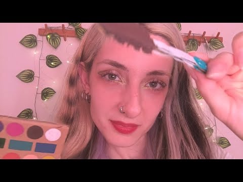 ASMR Doing Your Makeup with Cardboard Props 🤎 Personal Attention - Actual Camera Touching & LoFi