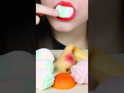 asmr SOFT MARSHMALLOWS & ROSE 🌷 eating sounds 마시멜로 장미 리얼사운드 먹방