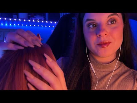 ASMR masajeando y peinando tu cabeza en una noche lluviosa 😴