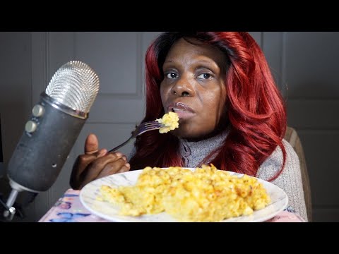 Fresh Baked Macaroni And Cheese ASMR Eating Sounds