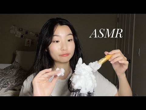 ASMR (Eng Sub) | Shaving Foam On Mic + Plastic Wrap | Sleepy Tingles 舒服的泡沫助眠+触发音