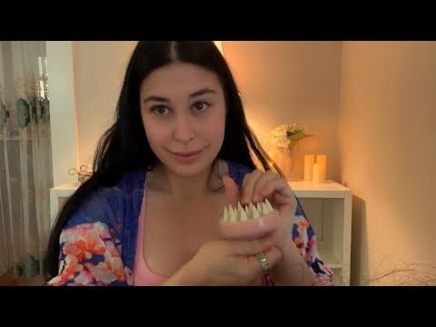 [ASMR] Scalp treatment, tingly facial with moisturizer for maximum relaxation. 💆🏻‍♀️ 