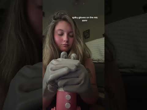 SPIKY GLOVES 😍 ON THE MIC #asmr #gloves #tingles #fyp #foryou #asmrsounds #asmrfyp