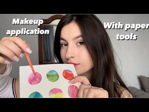Asmr makeup application with PAPER tools in 1 minute