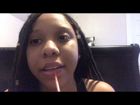 ASMR lipgloss application + mouth sounds