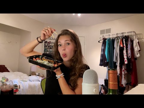 ASMR Sushi Mukbang - P.S. I got a Blue Yeti! (whispers, Blue Yeti, chewing, drink sounds)