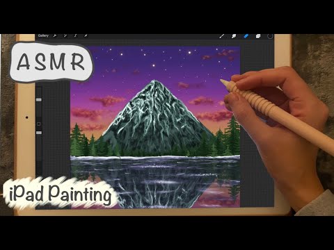 ASMR iPad Sounds - Teaching you how to paint a landscape