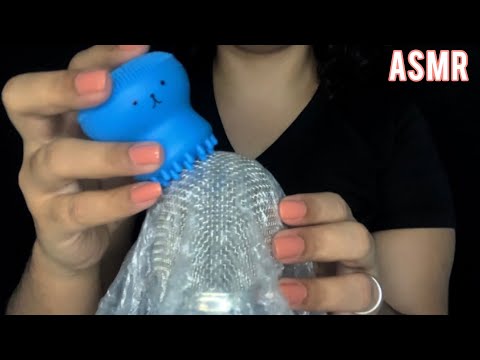 Asmr para arrepiar seu cérebro 🧠/ sons no microfone envolvido em plástico bolha/ sem fala.