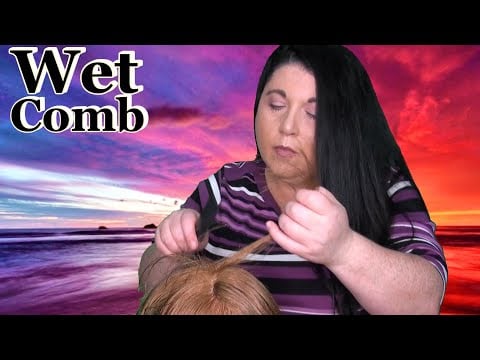 ASMR Wet Hair Combing Real Hair, Parting (NO TALKING) (Water Spraying, Hair Brushing)