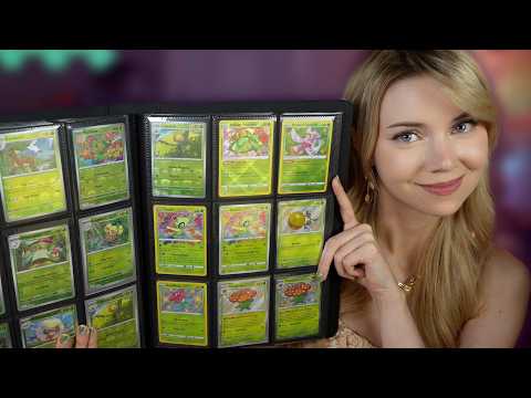 Cozy ASMR Pokemon Card Organizing | Sorting My Favorite Grass Type Cards