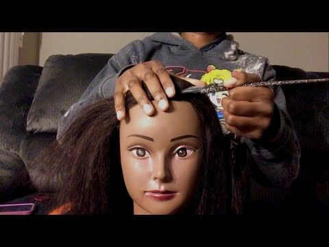 ASMR No Talking Sleepy Hairplay on Mannequin 😴 (parting,combing, brushing)