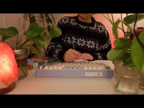 ASMR Winter Library Check-Out 📚❄️ Soft-Spoken ❄️ Creamy Thocky Keyboard, Writing, Page Flipping